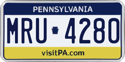 PA license plate MRU4280