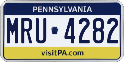 PA license plate MRU4282