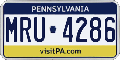 PA license plate MRU4286