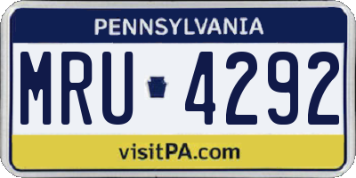 PA license plate MRU4292