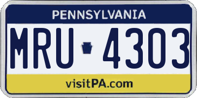 PA license plate MRU4303