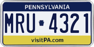 PA license plate MRU4321