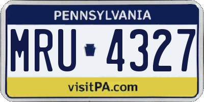 PA license plate MRU4327