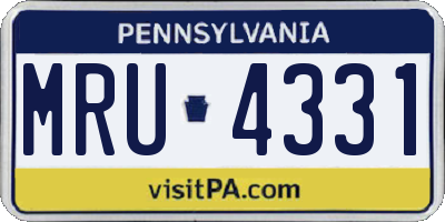 PA license plate MRU4331