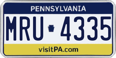 PA license plate MRU4335