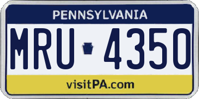 PA license plate MRU4350