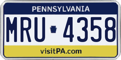 PA license plate MRU4358