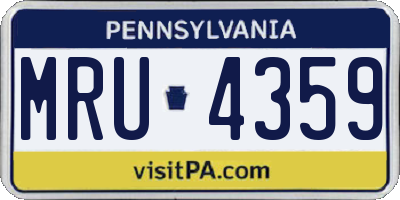 PA license plate MRU4359