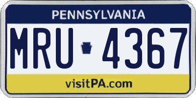 PA license plate MRU4367