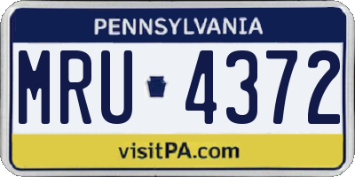 PA license plate MRU4372
