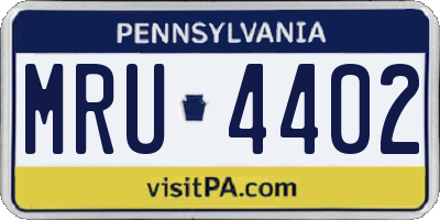 PA license plate MRU4402
