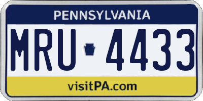 PA license plate MRU4433