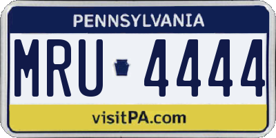 PA license plate MRU4444