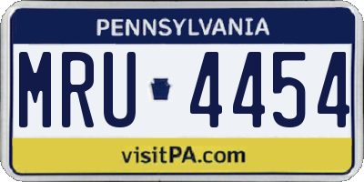 PA license plate MRU4454