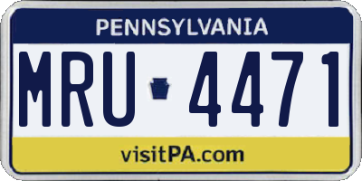 PA license plate MRU4471