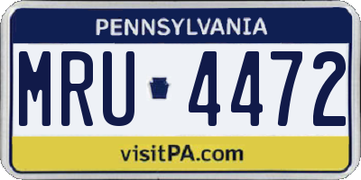 PA license plate MRU4472