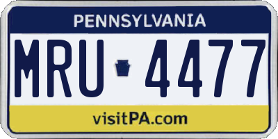 PA license plate MRU4477