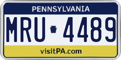 PA license plate MRU4489