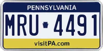 PA license plate MRU4491