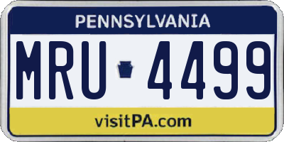 PA license plate MRU4499