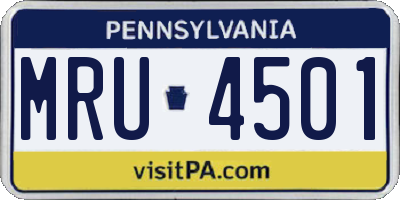 PA license plate MRU4501