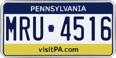 PA license plate MRU4516