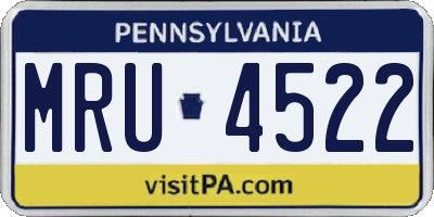PA license plate MRU4522