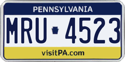 PA license plate MRU4523