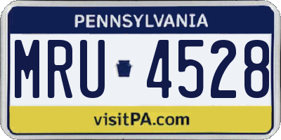 PA license plate MRU4528