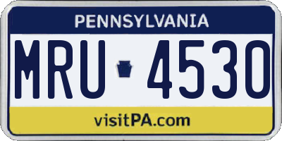PA license plate MRU4530