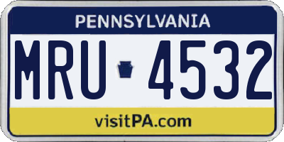 PA license plate MRU4532