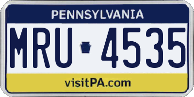 PA license plate MRU4535