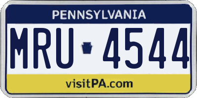 PA license plate MRU4544