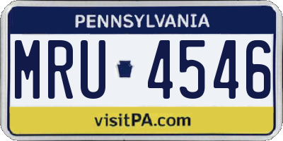 PA license plate MRU4546