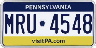 PA license plate MRU4548