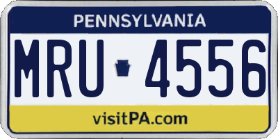 PA license plate MRU4556