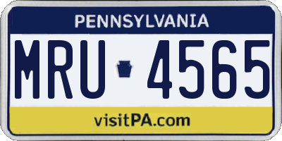 PA license plate MRU4565
