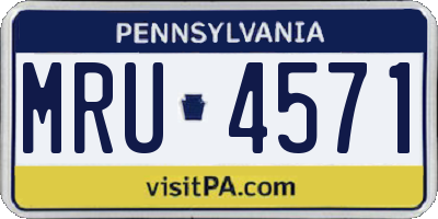 PA license plate MRU4571