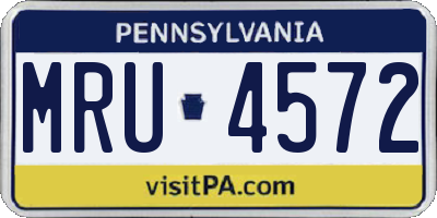 PA license plate MRU4572