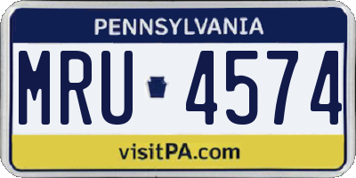 PA license plate MRU4574