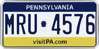 PA license plate MRU4576