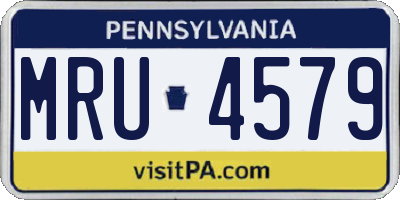 PA license plate MRU4579