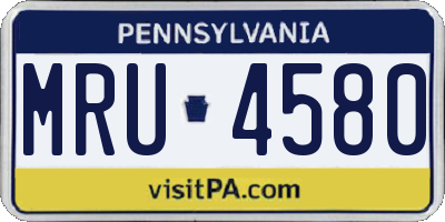 PA license plate MRU4580