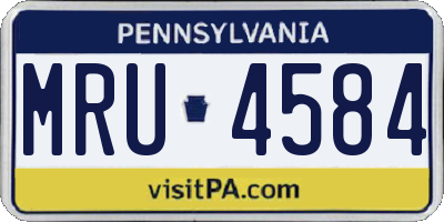 PA license plate MRU4584