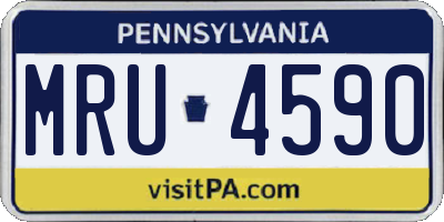 PA license plate MRU4590