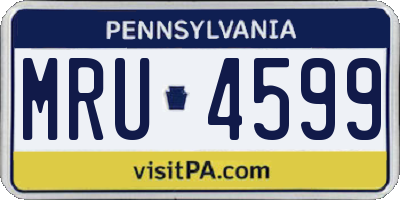 PA license plate MRU4599