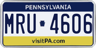 PA license plate MRU4606