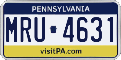 PA license plate MRU4631