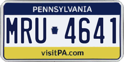 PA license plate MRU4641