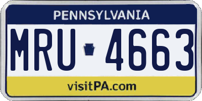PA license plate MRU4663